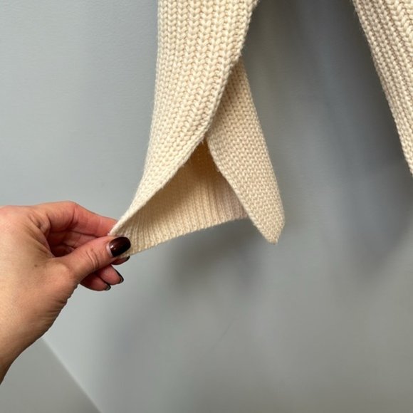 Zara Cream Cable Knit Scoop Neck Sweater Size M - Picture 4 of 9